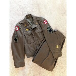 Vintage WWII US Army Ike Jacket & Trousers Technical Sergeant Corps of Engineers